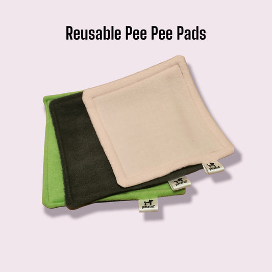 2 Layers, Reusable Pee Pee Pads - Small Pets - Guinea Pig, Rat, Chinchilla, Hamster, Sugar Glider